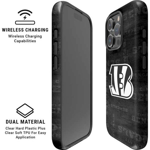 NFL Cincinnati Bengals Black & White iPhone 16 Pro Max Magsafe Impact Case