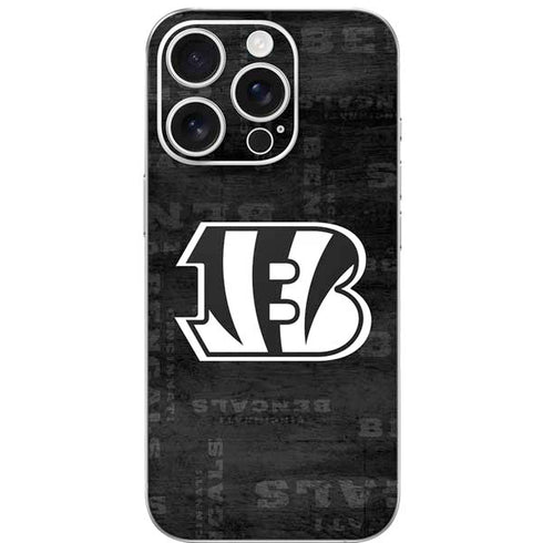NFL Cincinnati Bengals Black & White iPhone 16 Pro Skin