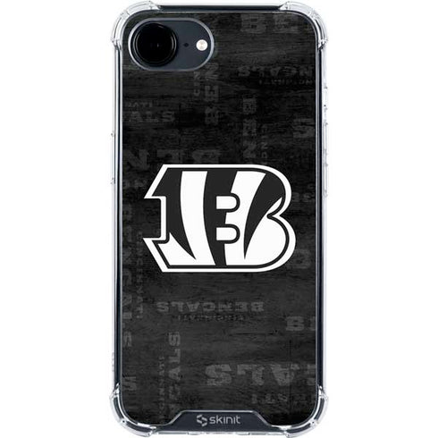 NFL Cincinnati Bengals Black & White iPhone 16e Clear Case