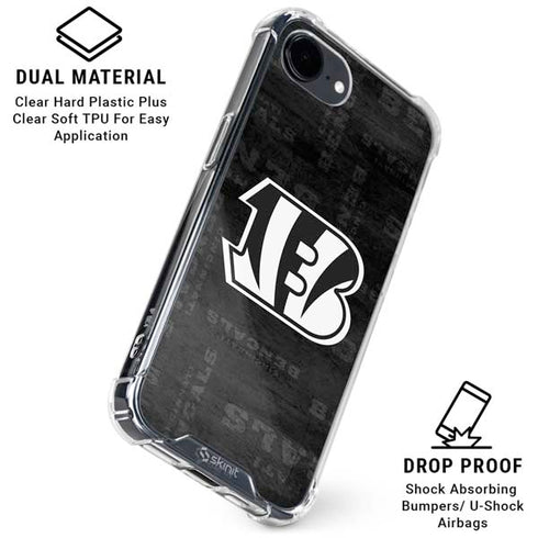 NFL Cincinnati Bengals Black & White iPhone 16e Clear Case