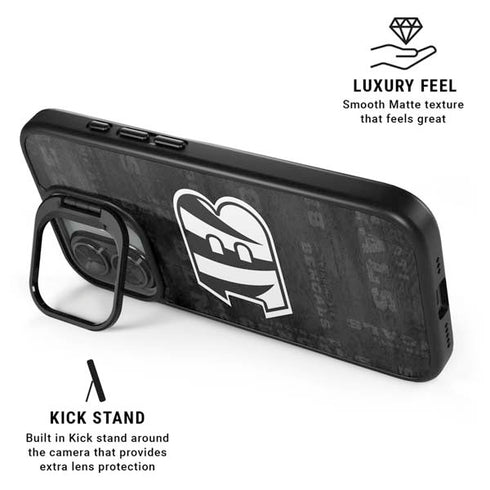 NFL Cincinnati Bengals Black & White iPhone 17 Kickstand Case
