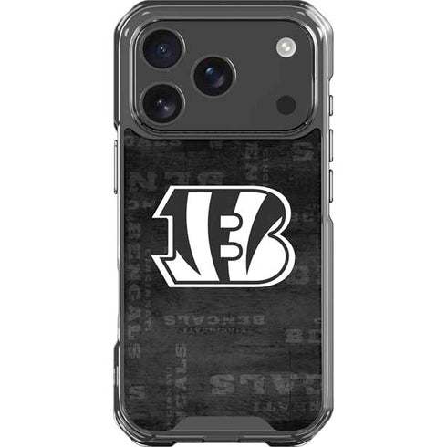 NFL Cincinnati Bengals Black & White iPhone 17 Pro Clear Case