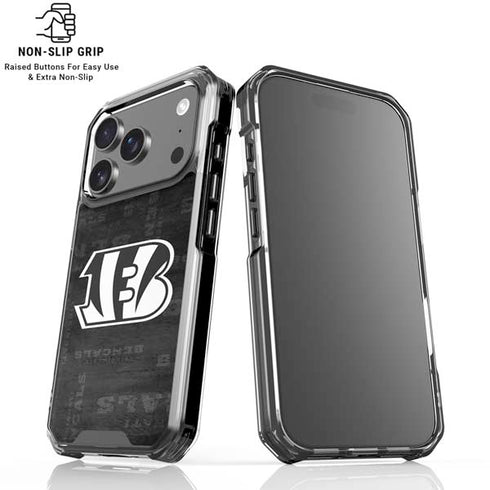 NFL Cincinnati Bengals Black & White iPhone 17 Pro Clear Case