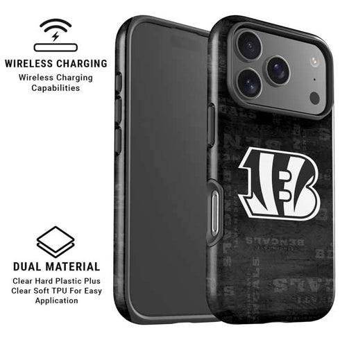 NFL Cincinnati Bengals Black & White iPhone 17 Pro Magsafe Impact Case