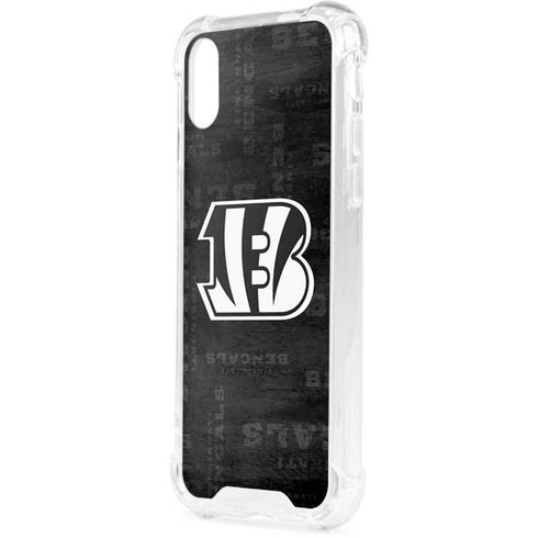NFL Cincinnati Bengals Black & White iPhone XS Clear Case