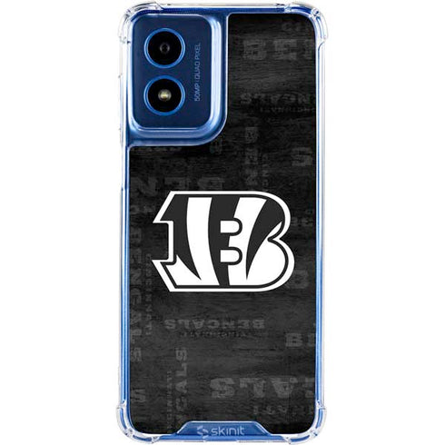 NFL Cincinnati Bengals Black & White Moto G 5G (2024) Clear Case