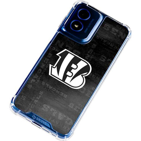 NFL Cincinnati Bengals Black & White Moto G 5G (2024) Clear Case