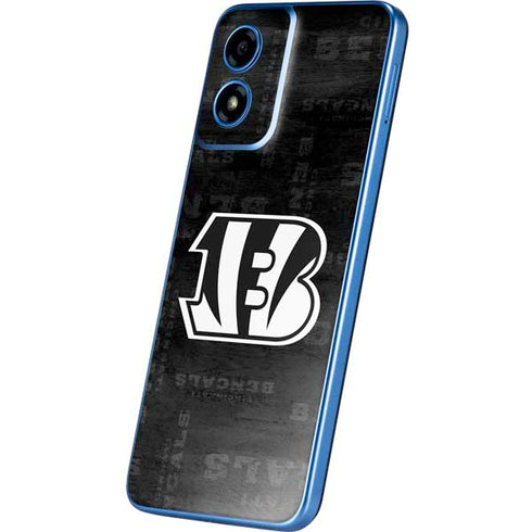 NFL Cincinnati Bengals Black & White Moto G Play 4G (2024) Skin