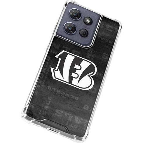 NFL Cincinnati Bengals Black & White Moto G Play 5G (2025) Clear Case