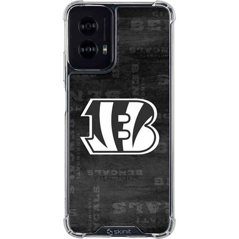 NFL Cincinnati Bengals Black & White Moto G Power 5G (2024) Clear Case