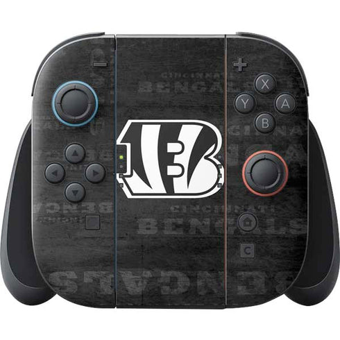 NFL Cincinnati Bengals Black & White Nintendo Switch 2 (2025) Joy-Con Controller Skin