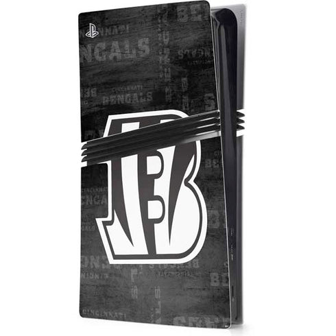 NFL Cincinnati Bengals Black & White PS5 Pro Console Skin