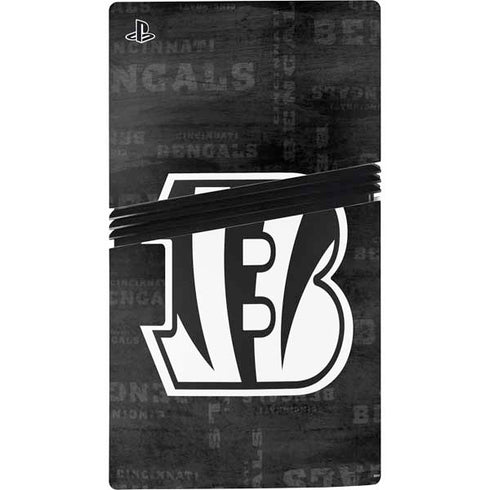 NFL Cincinnati Bengals Black & White PS5 Pro Console Skin