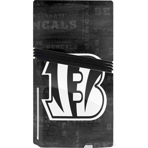 NFL Cincinnati Bengals Black & White PS5 Pro Disk Bundle Skin