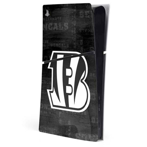 NFL Cincinnati Bengals Black & White PS5 Slim Digital Edition Console Skin