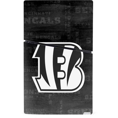 NFL Cincinnati Bengals Black & White PS5 Slim Digital Edition Console Skin