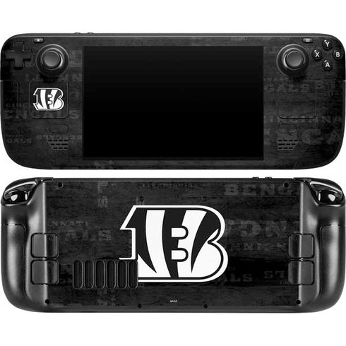 NFL Cincinnati Bengals Black & White Steam Deck Handheld Gaming Computer OLED Skin