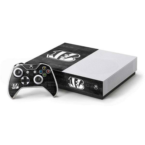NFL Cincinnati Bengals Black & White Xbox One S All-Digital Edition Bundle Skin