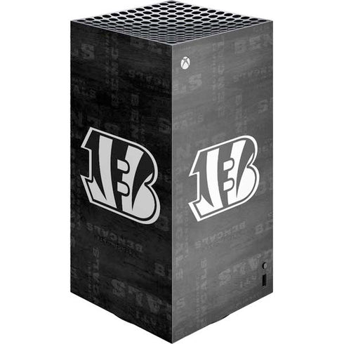 NFL Cincinnati Bengals Black & White XBox Series X Digital Edition Console Skin