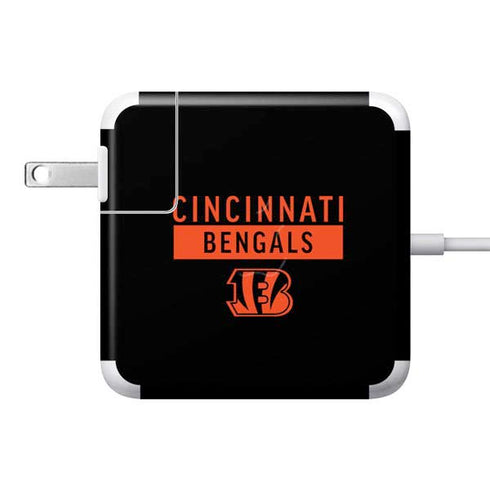 NFL Cincinnati Bengals Black Performance Series 85W Power Adapter (15 and 17 inch MacBook Pro Charger) Skin