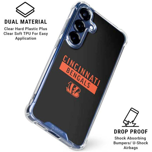 NFL Cincinnati Bengals Black Performance Series Galaxy S25 Clear Case
