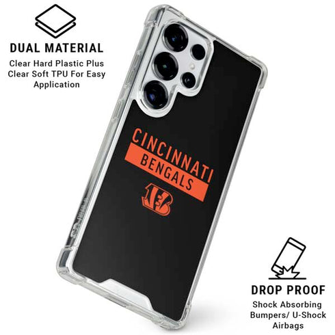 NFL Cincinnati Bengals Black Performance Series Galaxy S25 Ultra Clear Case