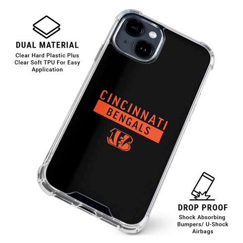 NFL Cincinnati Bengals Black Performance Series iPhone 15 Clear Case