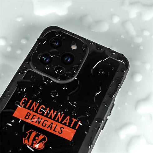 NFL Cincinnati Bengals Black Performance Series iPhone 15 Pro Waterproof Case