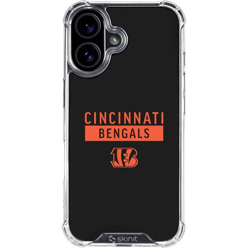 NFL Cincinnati Bengals Black Performance Series iPhone 16 Plus Clear Case