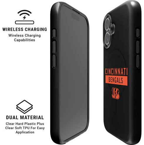 NFL Cincinnati Bengals Black Performance Series iPhone 16 Plus Magsafe Impact Case