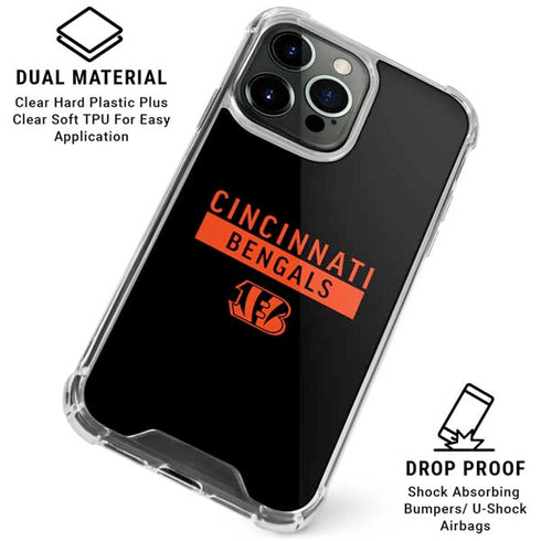 NFL Cincinnati Bengals Black Performance Series iPhone 16 Pro Clear Case