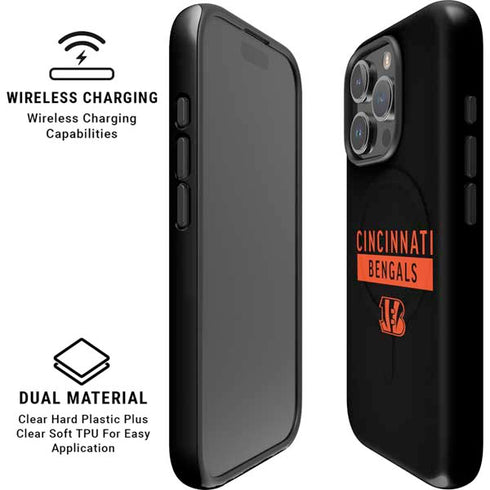 NFL Cincinnati Bengals Black Performance Series iPhone 16 Pro Magsafe Impact Case