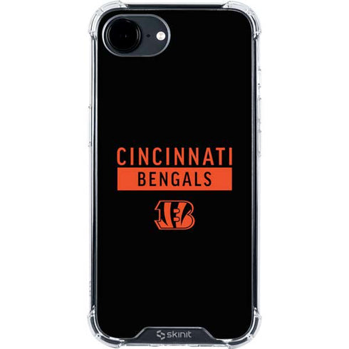 NFL Cincinnati Bengals Black Performance Series iPhone 16e Clear Case
