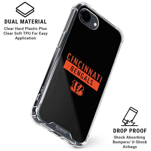 NFL Cincinnati Bengals Black Performance Series iPhone 16e Clear Case
