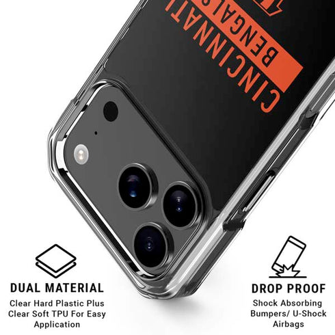 NFL Cincinnati Bengals Black Performance Series iPhone 18 Pro Clear Case