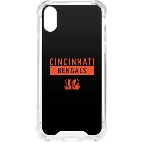 NFL Cincinnati Bengals Black Performance Series iPhone XS Clear Case