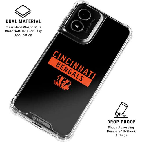 NFL Cincinnati Bengals Black Performance Series Moto G Power 5G (2024) Clear Case
