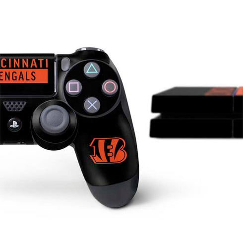 NFL Cincinnati Bengals Black Performance Series PS4 Console and Controller Bundle Skin