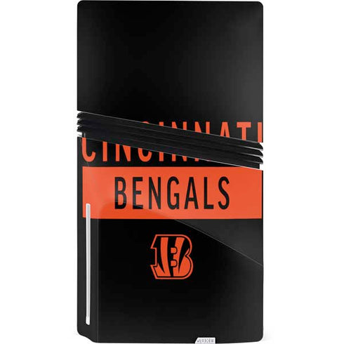 NFL Cincinnati Bengals Black Performance Series PS5 Pro Disk Console Skin