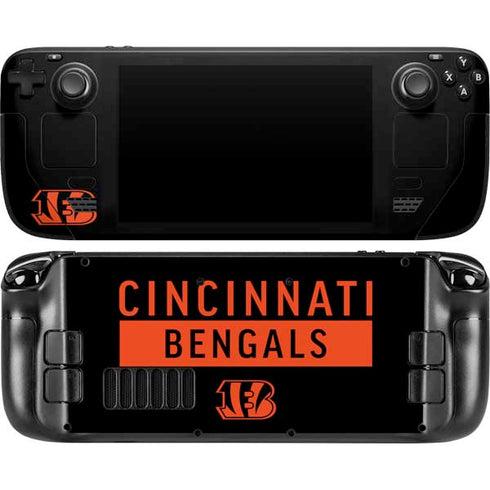 NFL Cincinnati Bengals Black Performance Series Steam Deck Handheld Gaming Computer OLED Skin