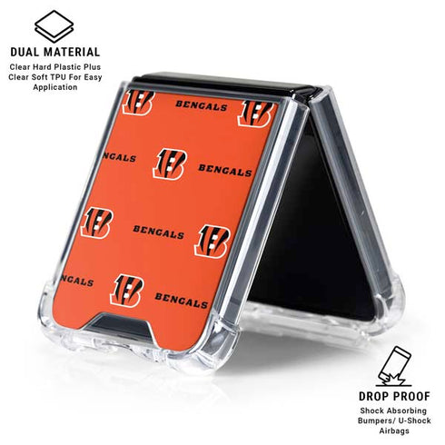 NFL Cincinnati Bengals Blitz Series Galaxy Z Flip6 Clear Case