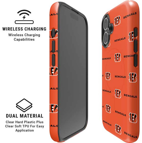 NFL Cincinnati Bengals Blitz Series iPhone 16 Plus Magsafe Impact Case