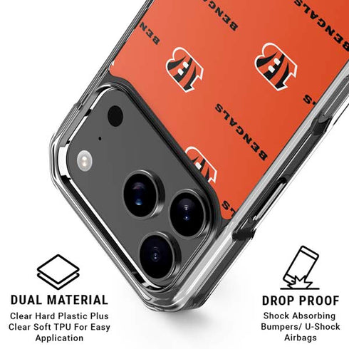 NFL Cincinnati Bengals Blitz Series iPhone 18 Pro Clear Case