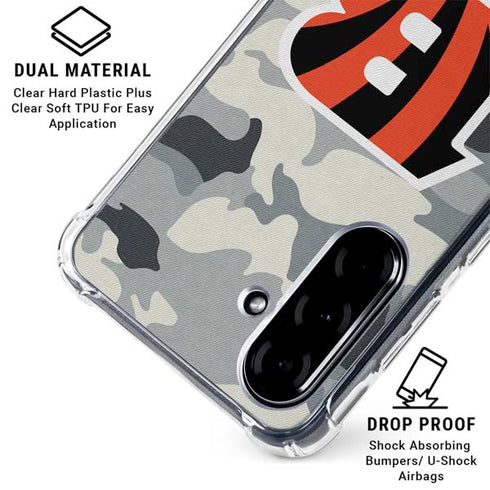 NFL Cincinnati Bengals Camo Galaxy A36 5G Clear Case