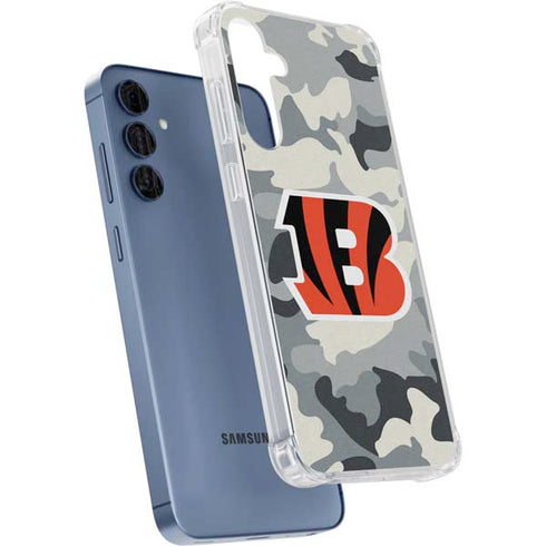 NFL Cincinnati Bengals Camo Galaxy A55 5G Clear Case