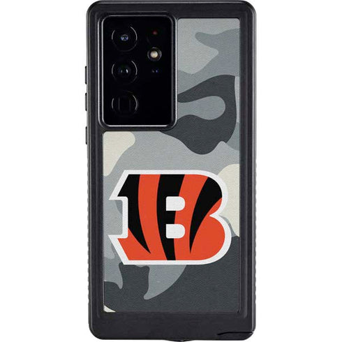 NFL Cincinnati Bengals Camo Galaxy S24 Ultra Waterproof Case
