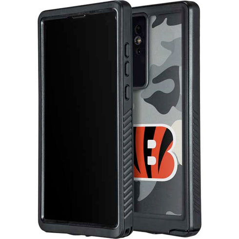 NFL Cincinnati Bengals Camo Galaxy S24 Ultra Waterproof Case