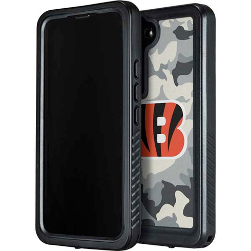 NFL Cincinnati Bengals Camo Galaxy S24 Waterproof Case