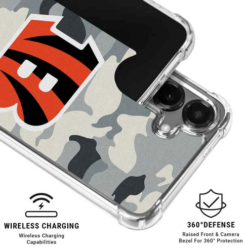 NFL Cincinnati Bengals Camo Galaxy S26 Plus Clear Case