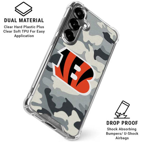 NFL Cincinnati Bengals Camo Galaxy S26 Plus Clear Case